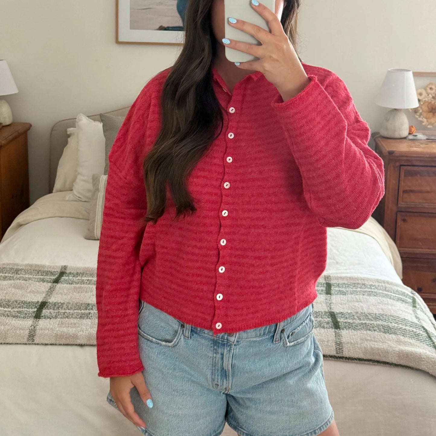 Gilet Élise – Rayures Cozy