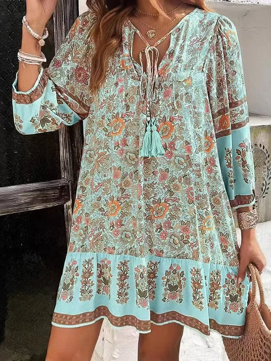 Rosalie Dress - Bohemian Long-Sleeved Dress