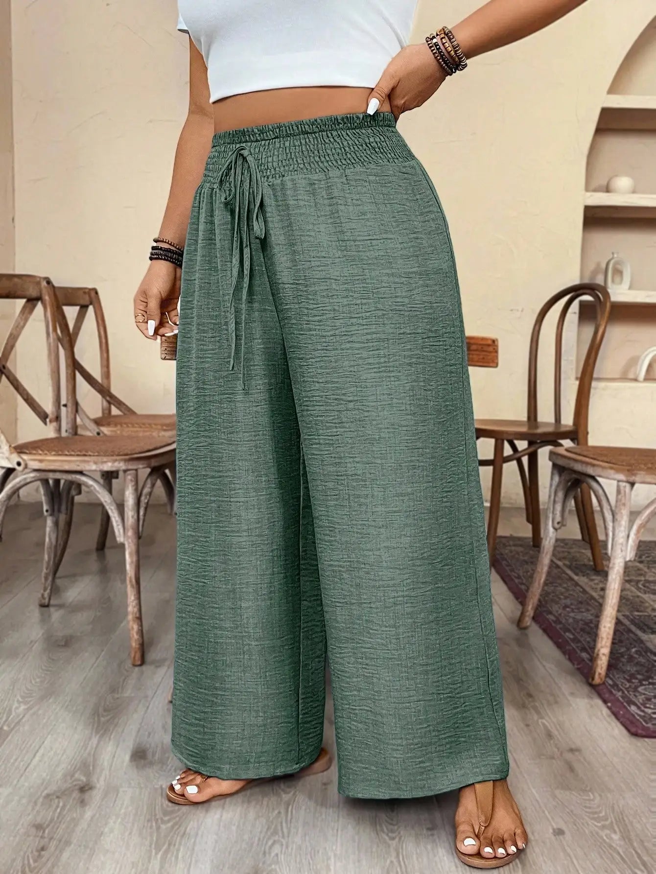 Pantalon Elina – Pantalon Fluide Taille Haute