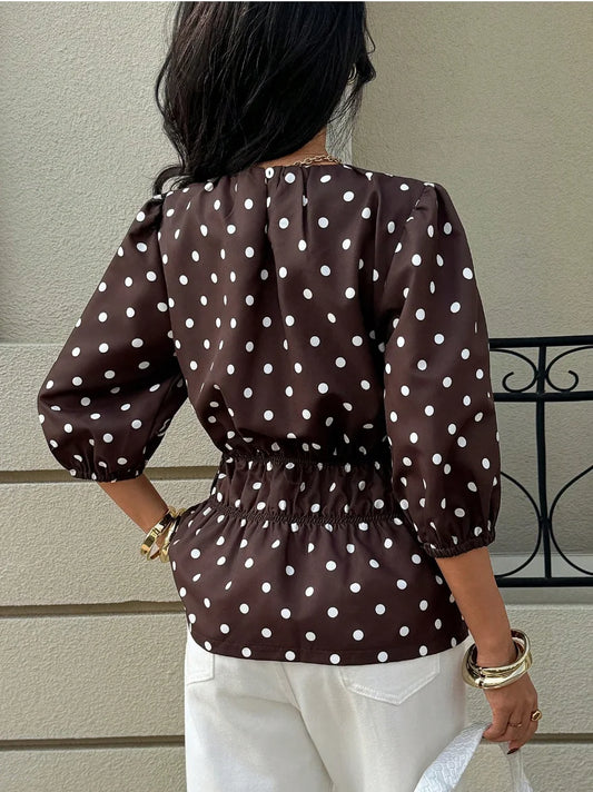 Elise Blouse – Petal Polka Dot