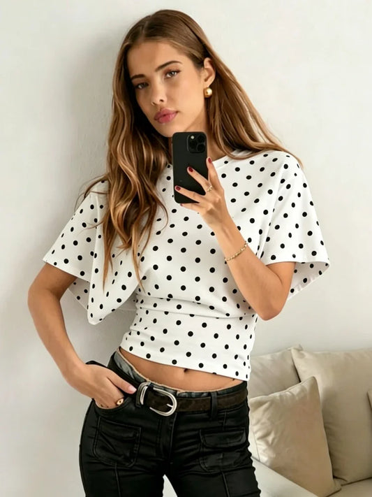 Top Riviera – Polka Dot Crop Top