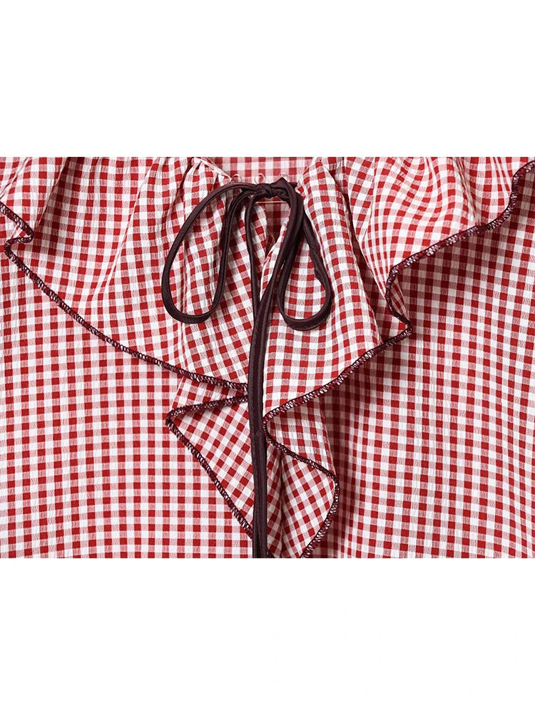 Blouse Élise – Carreaux Romantiques