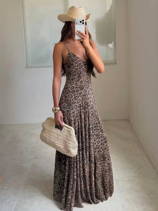 Safari Dress - Leopard Maxi Dress