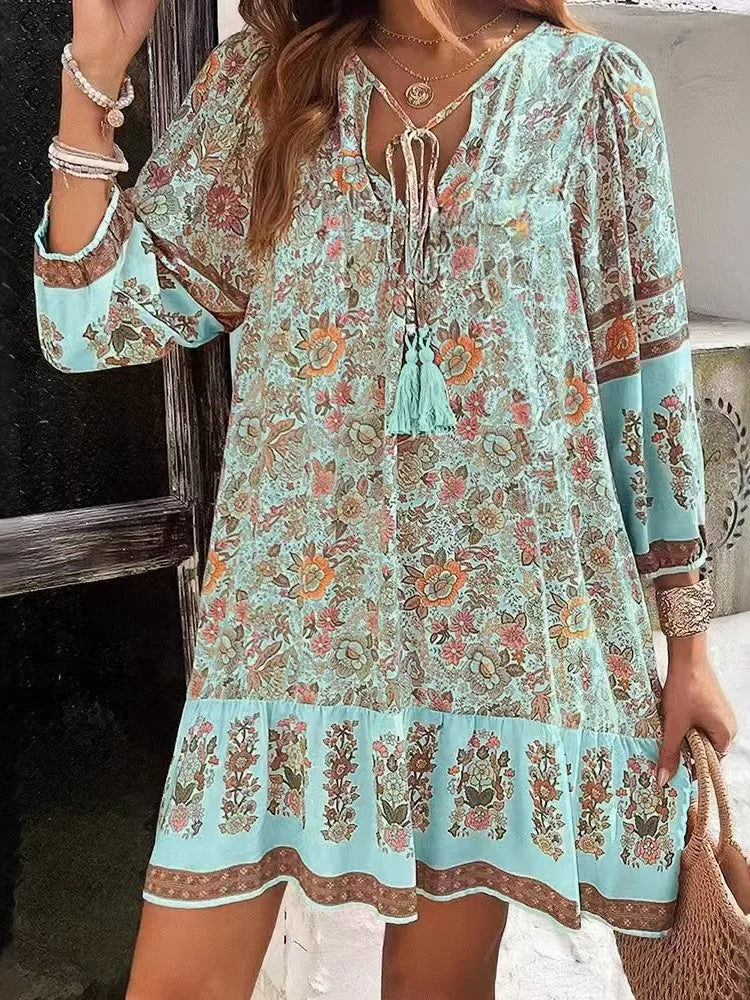 Robe Rosalie – Robe Bohème à Manches Longues