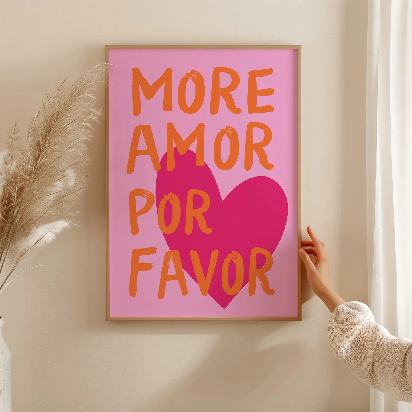 Affiche Amora – Toile Murale Citation "More Amor Por Favor"