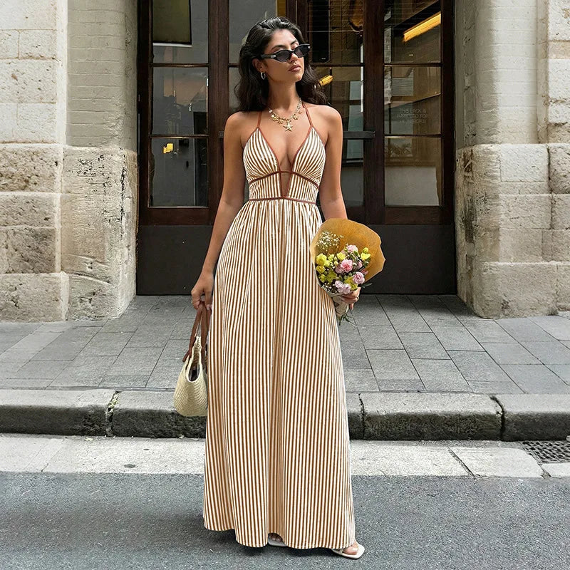 Robe Cyane – Robe Longue Fluide à Motifs