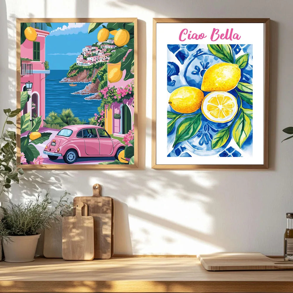 Affiche Capri – Toile Murale "La Dolce Vita" Citrons de Capri