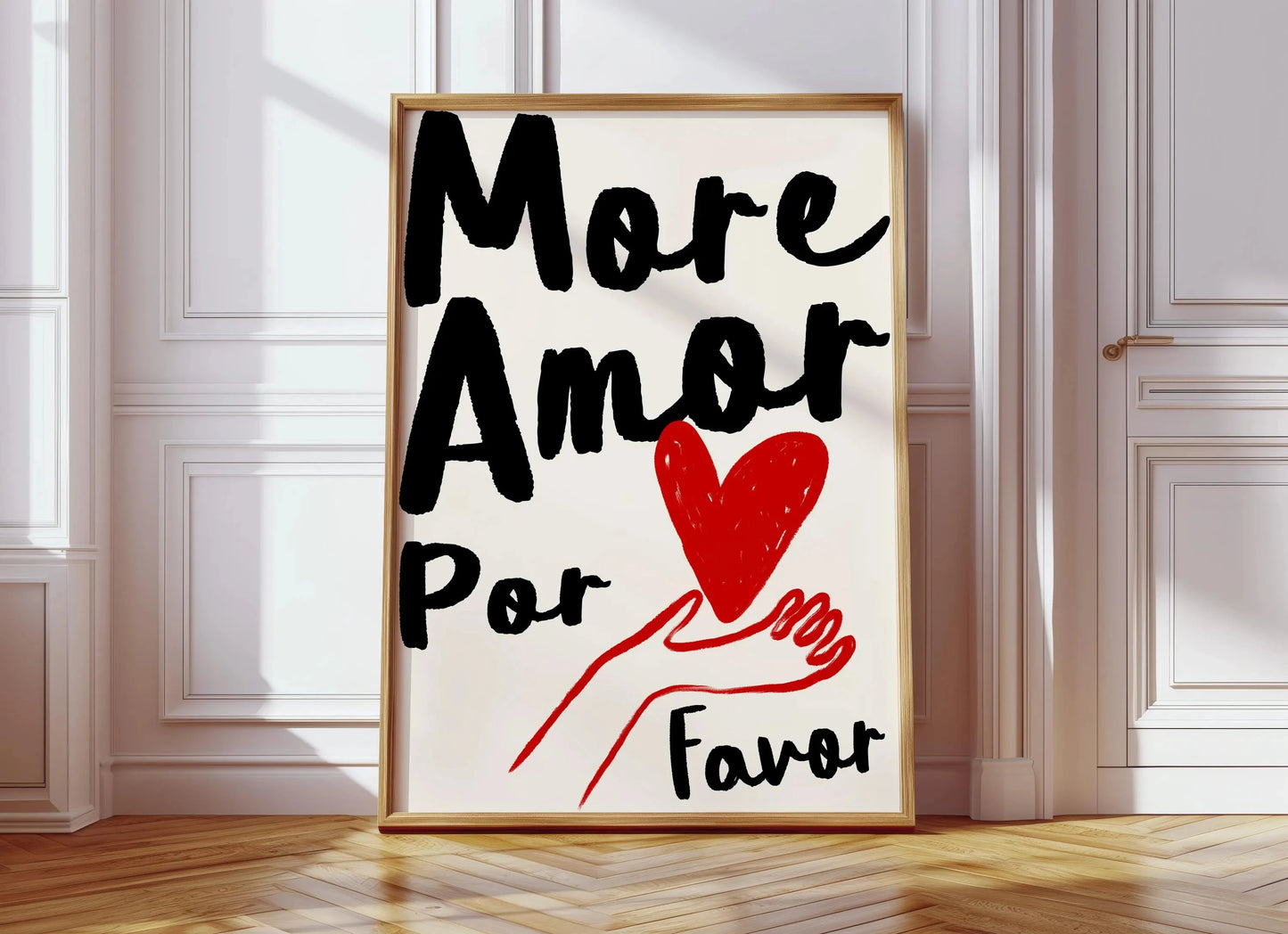 Affiche Amora – Toile Murale Citation "More Amor Por Favor"