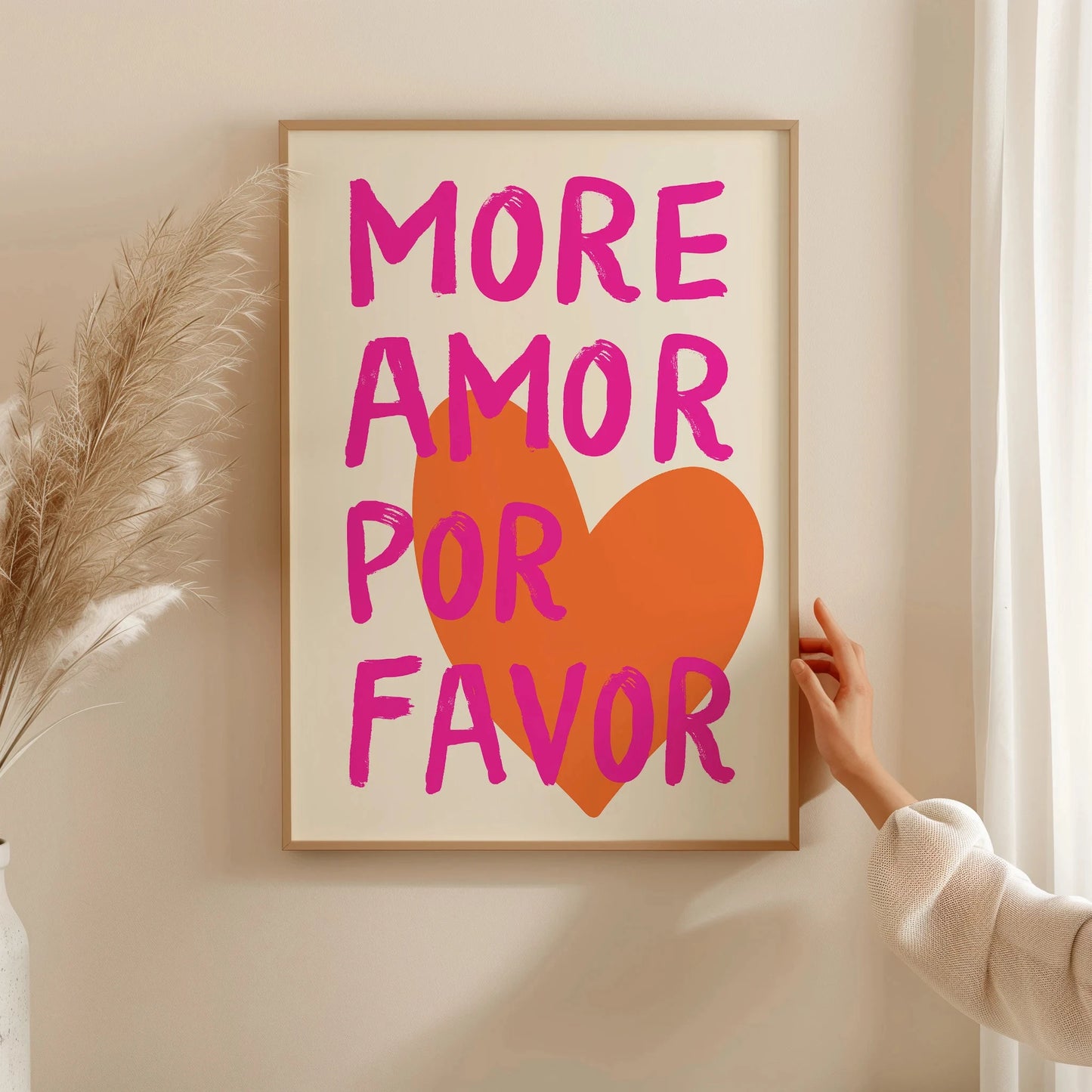 Affiche Amora – Toile Murale Citation "More Amor Por Favor"