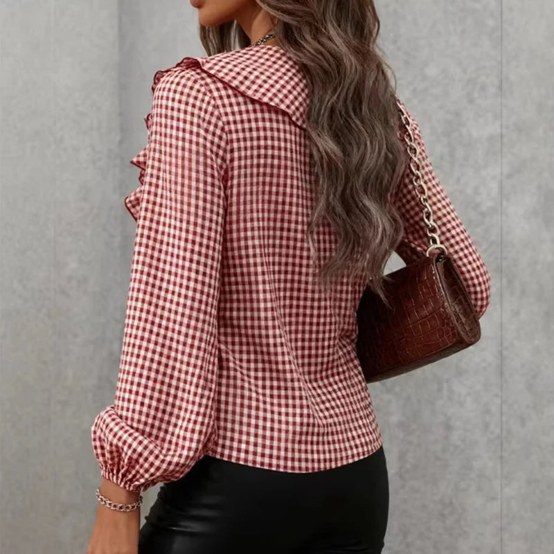 Blouse Élise – Carreaux Romantiques