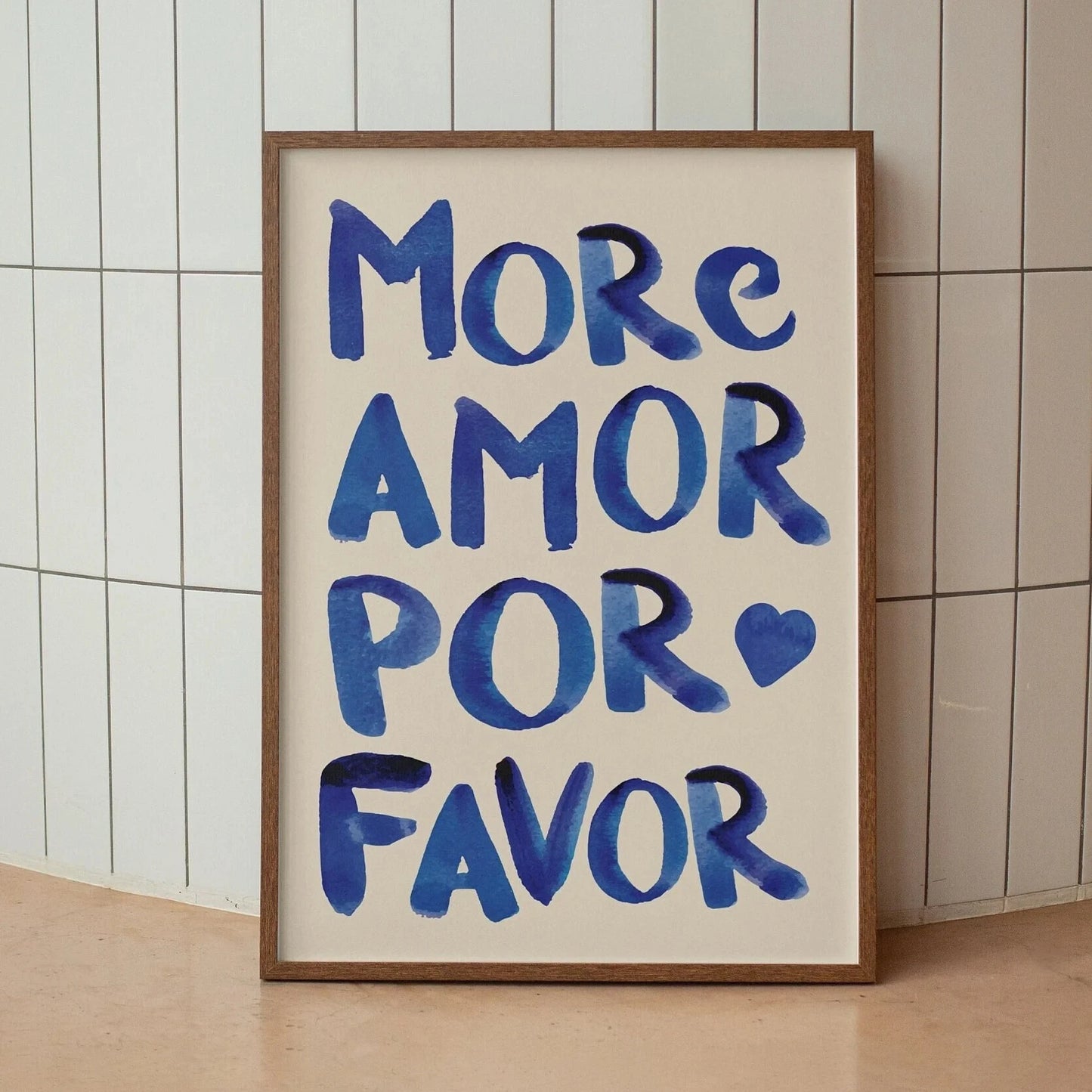 Affiche Amora – Toile Murale Citation "More Amor Por Favor"