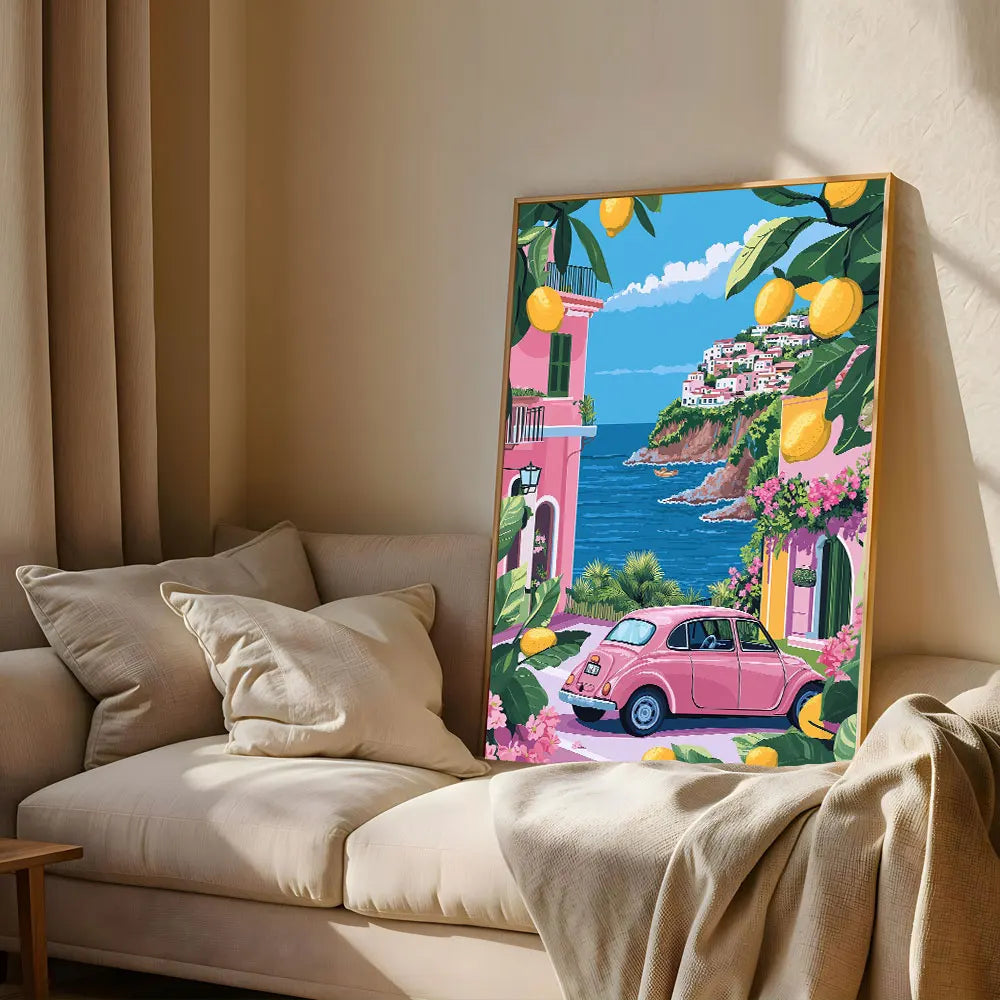 Affiche Capri – Toile Murale "La Dolce Vita" Citrons de Capri