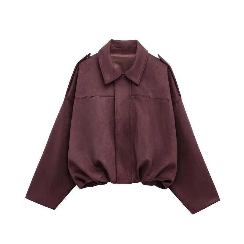 Veste Romy – Suédine Café