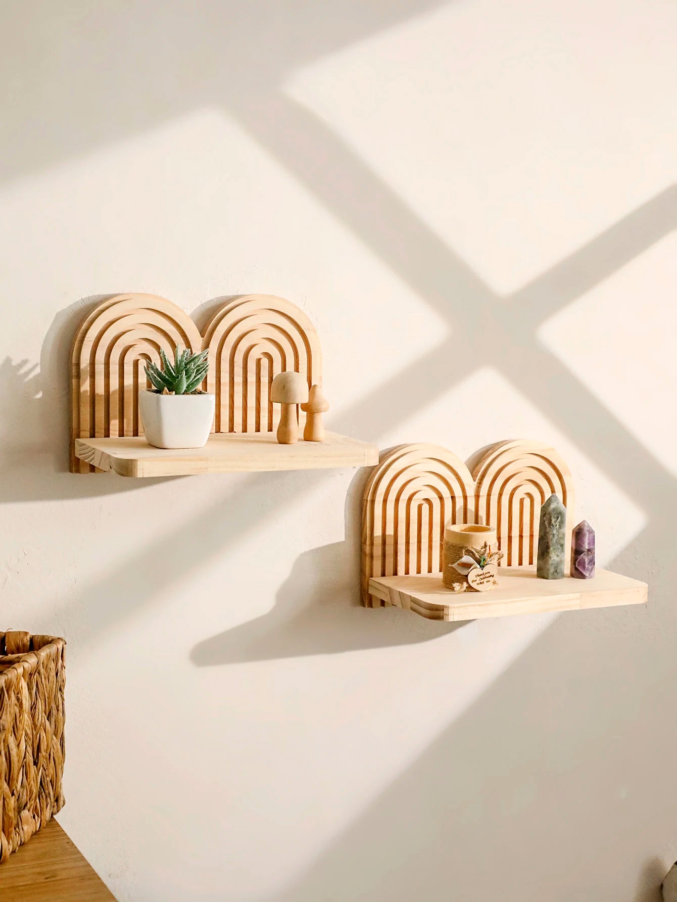 Étagère Aurore – Étagère Murale Arche en Bois Naturel