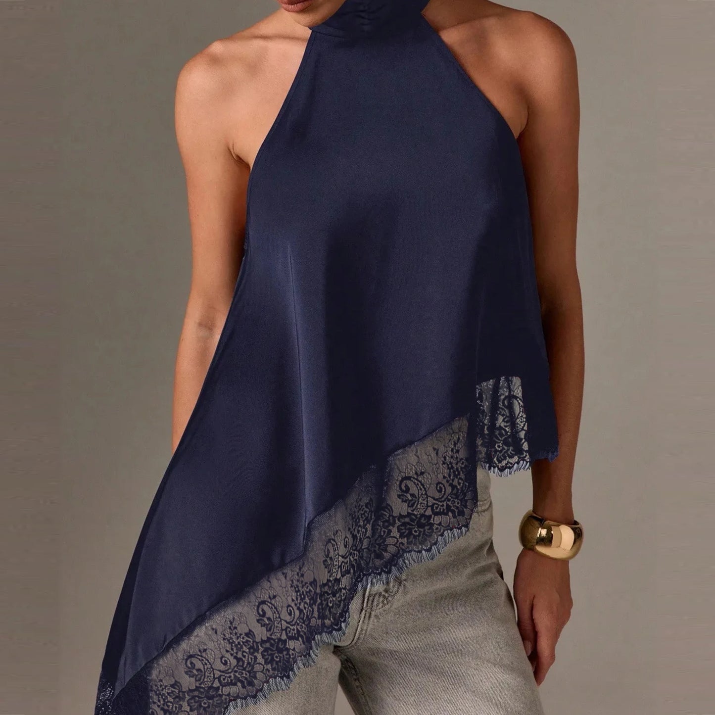 Top Élise – Satin Dentelle