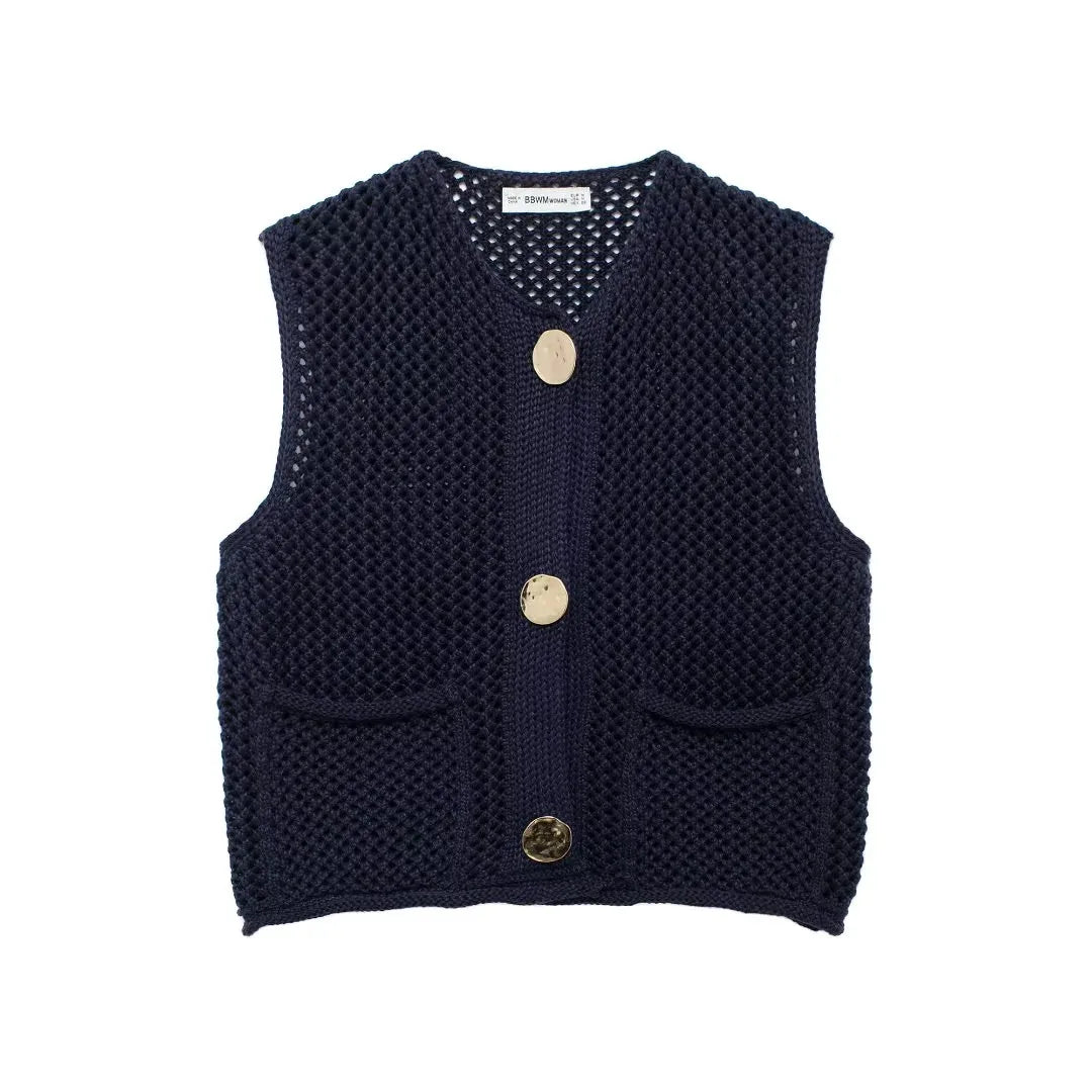 Gilet Élise – Maille Vintage