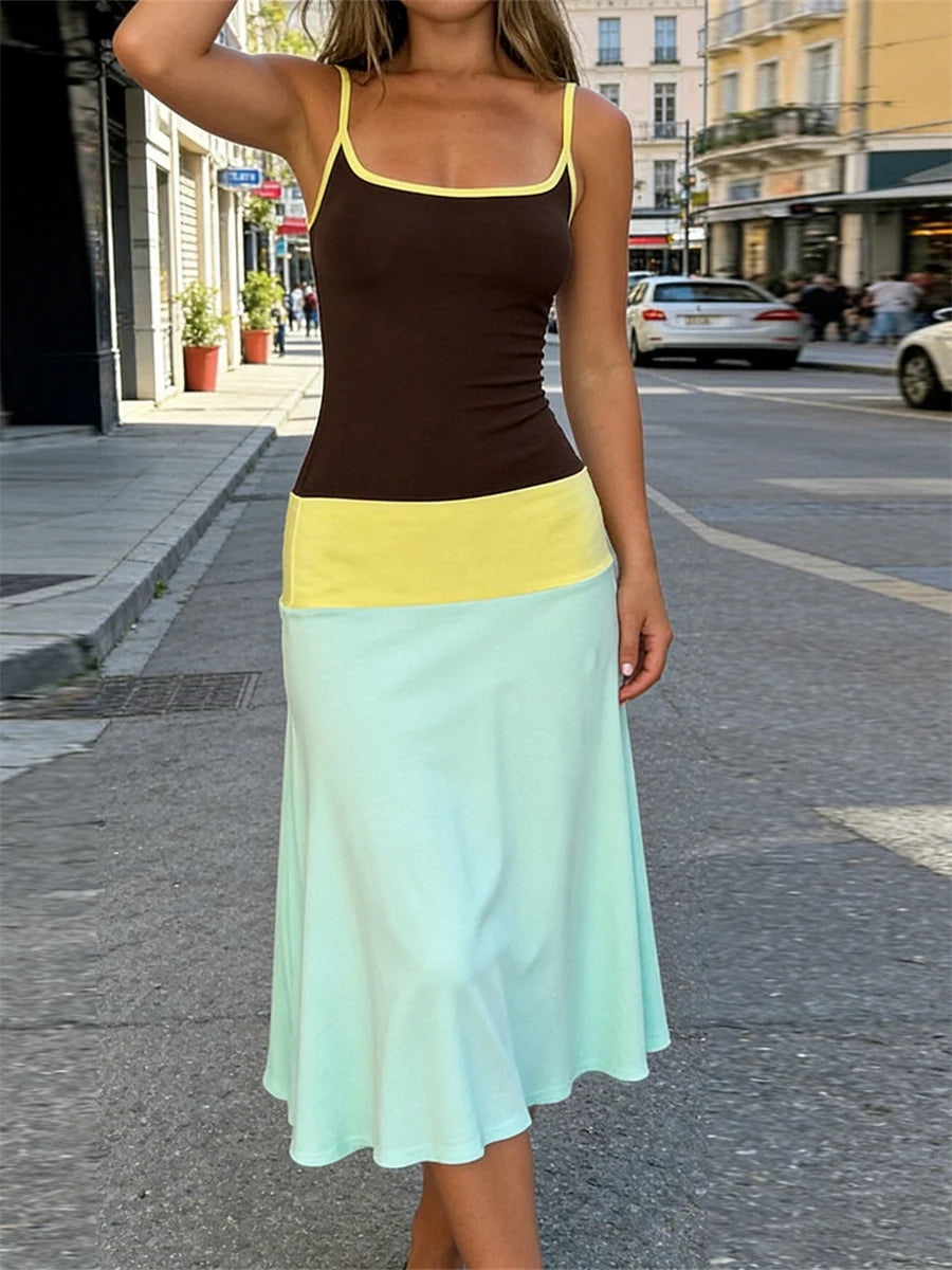 Robe Rosalie – Robe Longue Bohème Bicolore