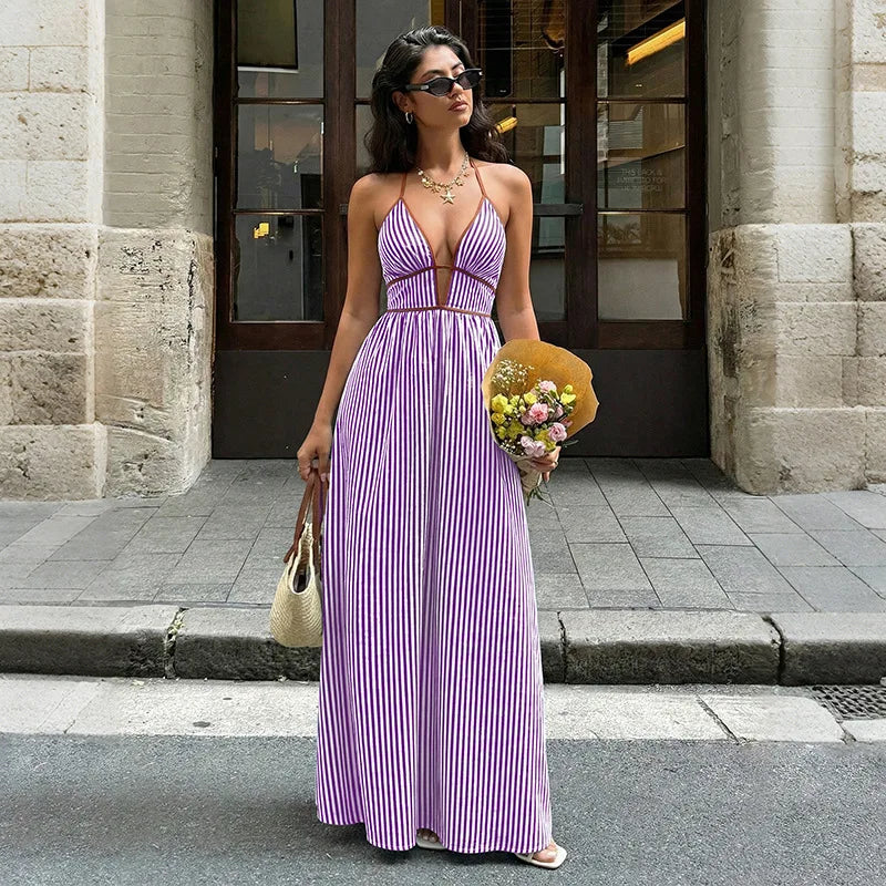 Robe Cyane – Robe Longue Fluide à Motifs