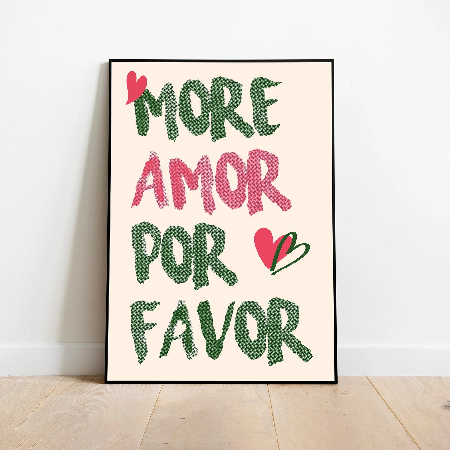 Affiche Amora – Toile Murale Citation "More Amor Por Favor"
