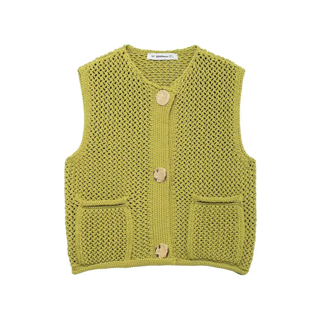Gilet Élise – Maille Vintage