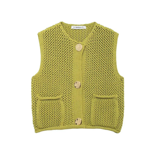 Gilet Élise – Maille Vintage