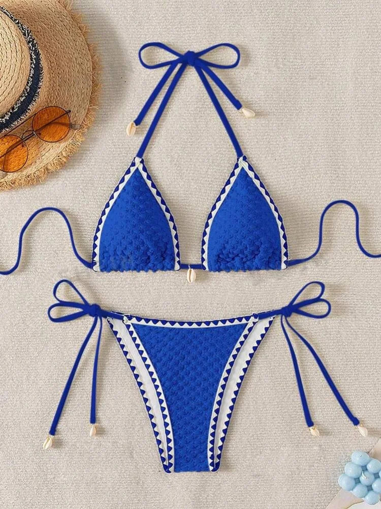 Bikini Coquillage – Ensemble 2 Pièces Blanc & Coquillages