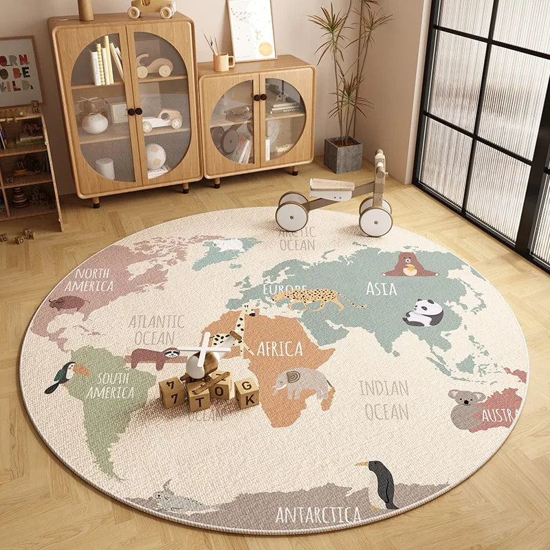 Tapis Luna – Tapis Rond Doux à Motifs pour Chambre d’Enfant