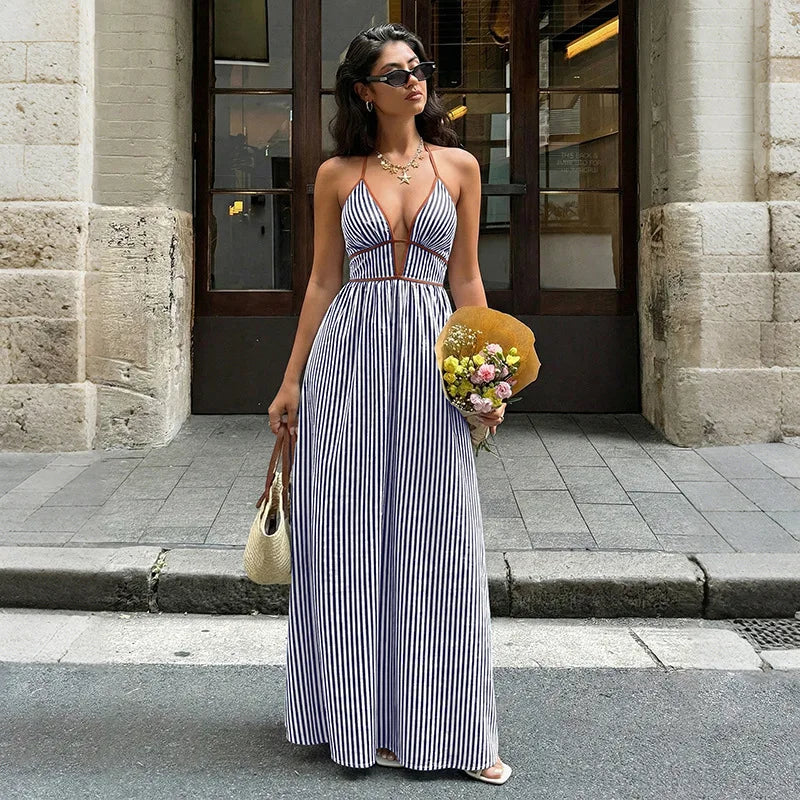 Robe Cyane – Robe Longue Fluide à Motifs