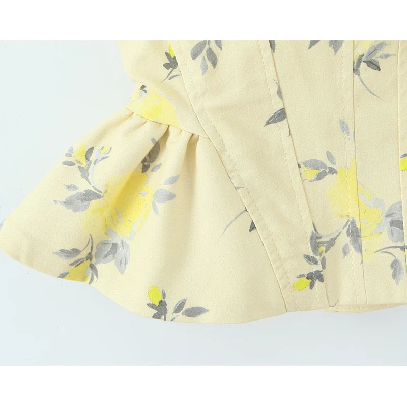 Top Élise – Corset Fleuri