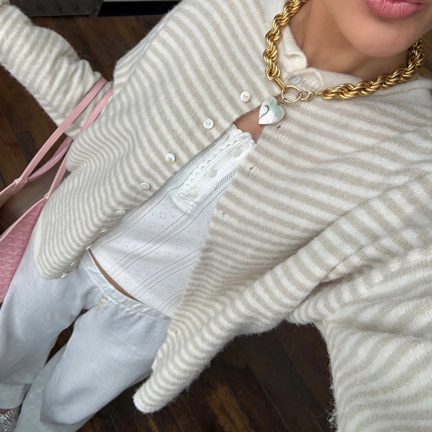 Gilet Élise – Rayures Cozy