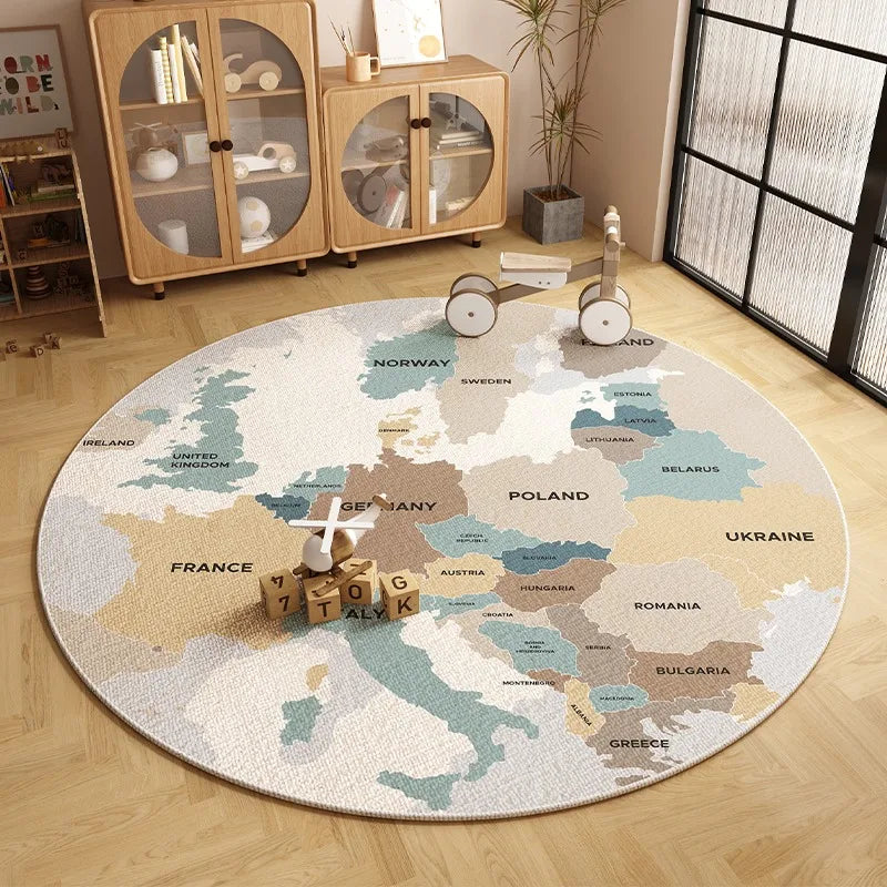 Tapis Luna – Tapis Rond Doux à Motifs pour Chambre d’Enfant
