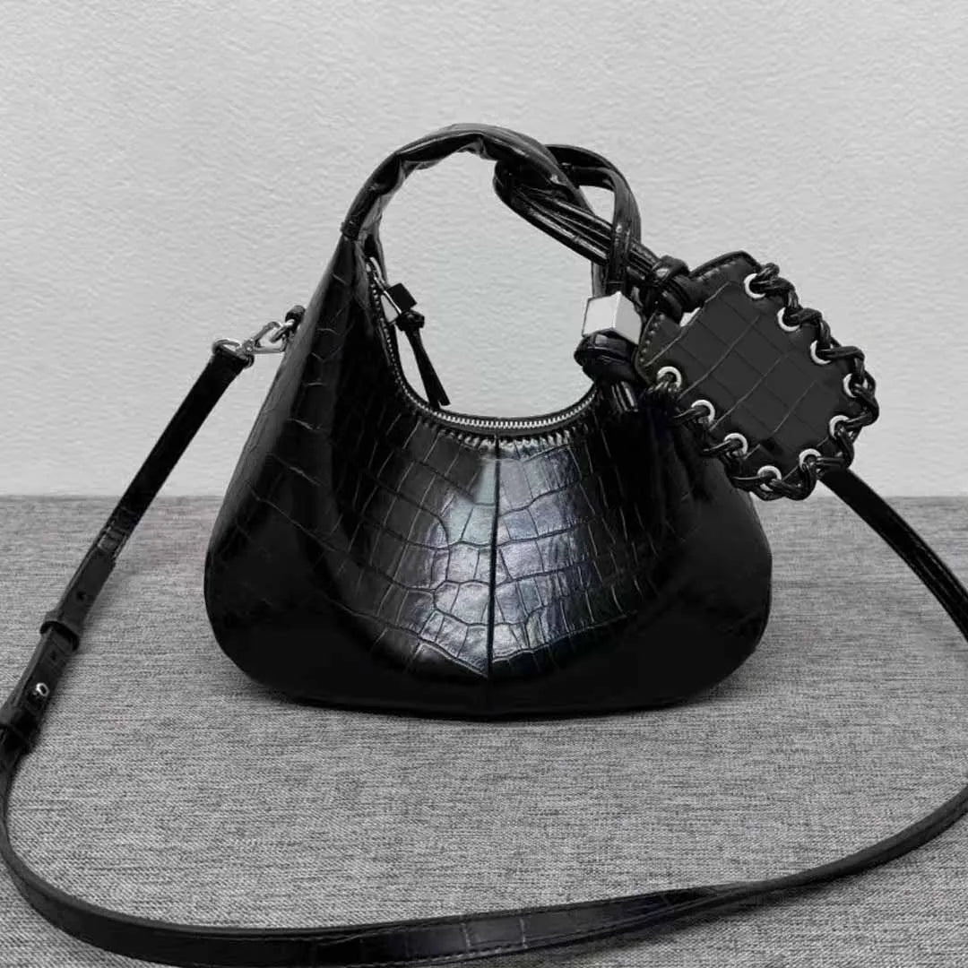 Sac Paris – Sac Demi-Lune Effet Croco