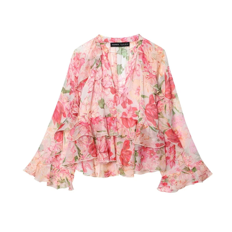 Blouse Élise – Chiffon Fleuri