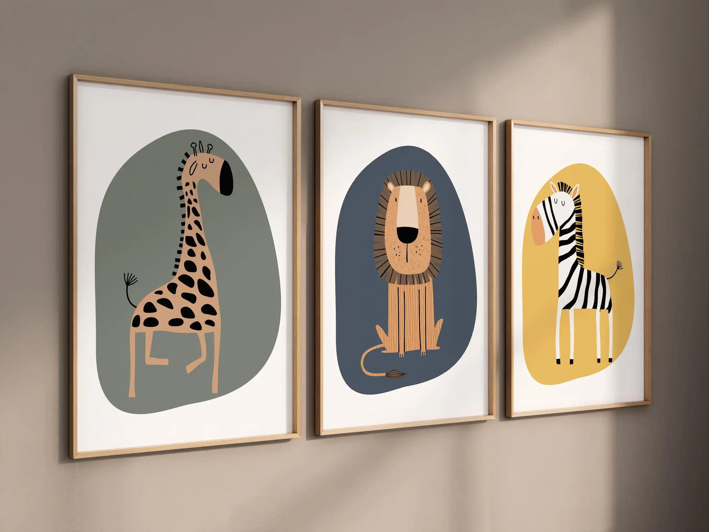 Affiches Savanah – Lot de 3 Affiches Safari Aquarelle pour Chambre d'Enfant