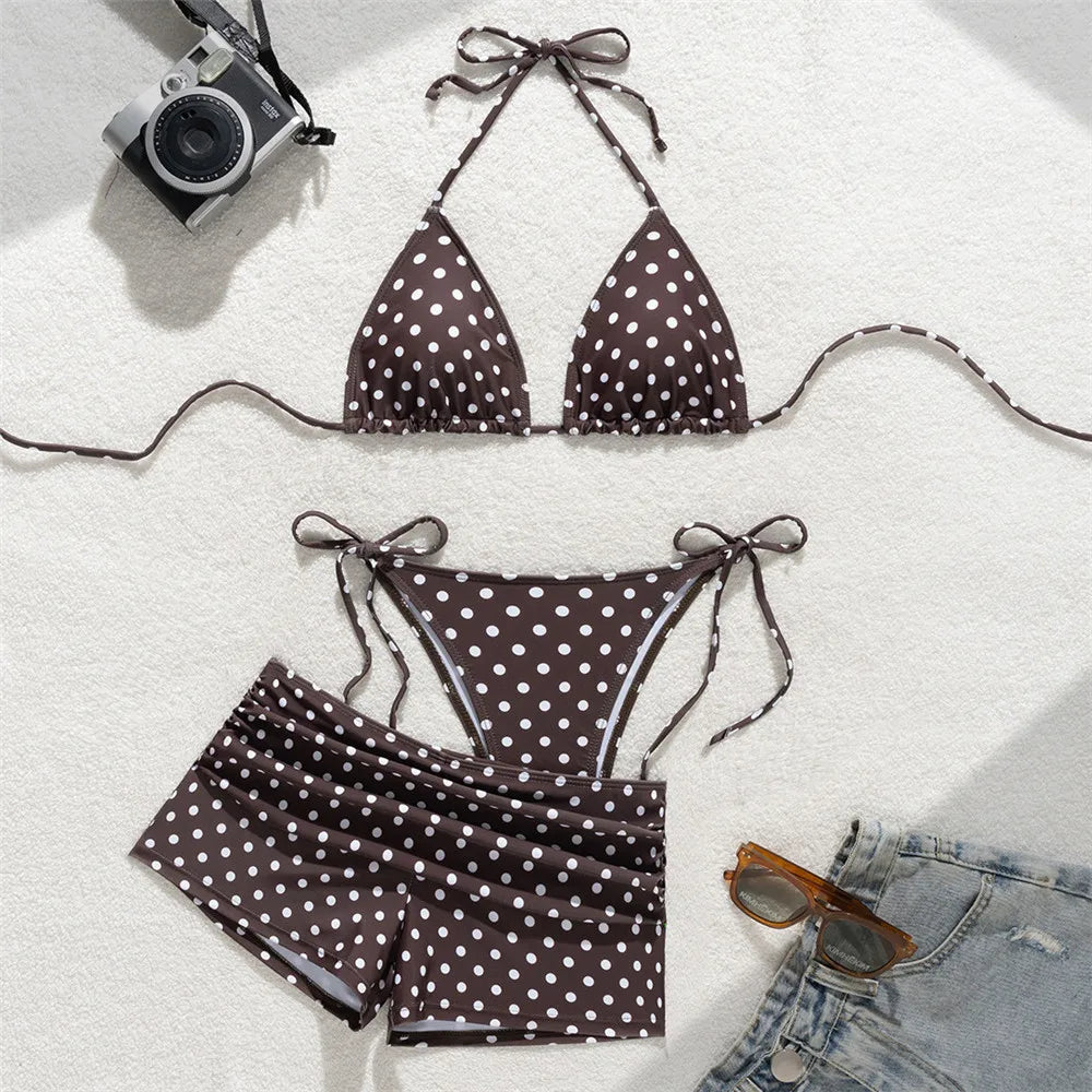 Bikini Bianca – Ensemble 3 Pièces à Pois
