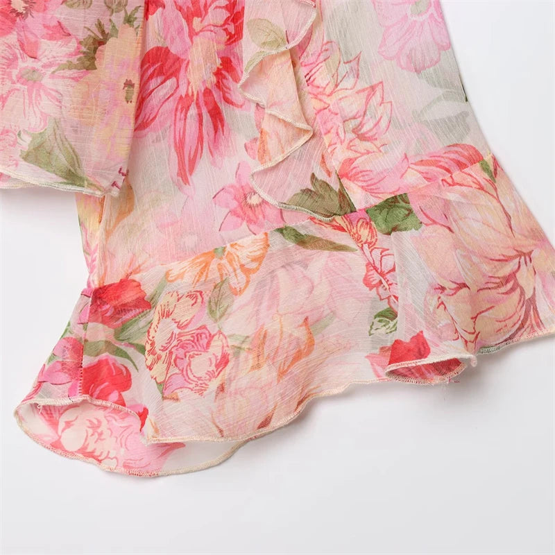 Blouse Élise – Chiffon Fleuri