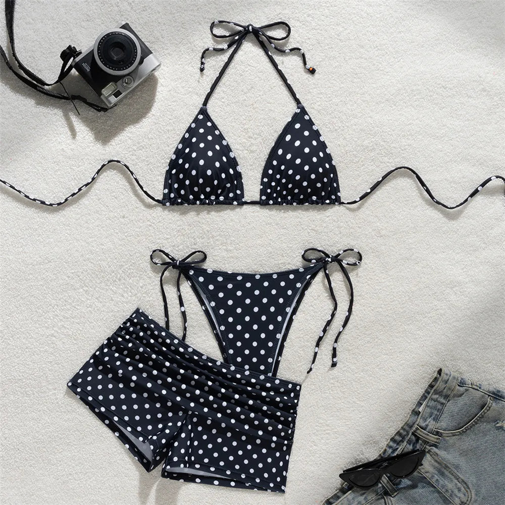 Bikini Bianca – Ensemble 3 Pièces à Pois