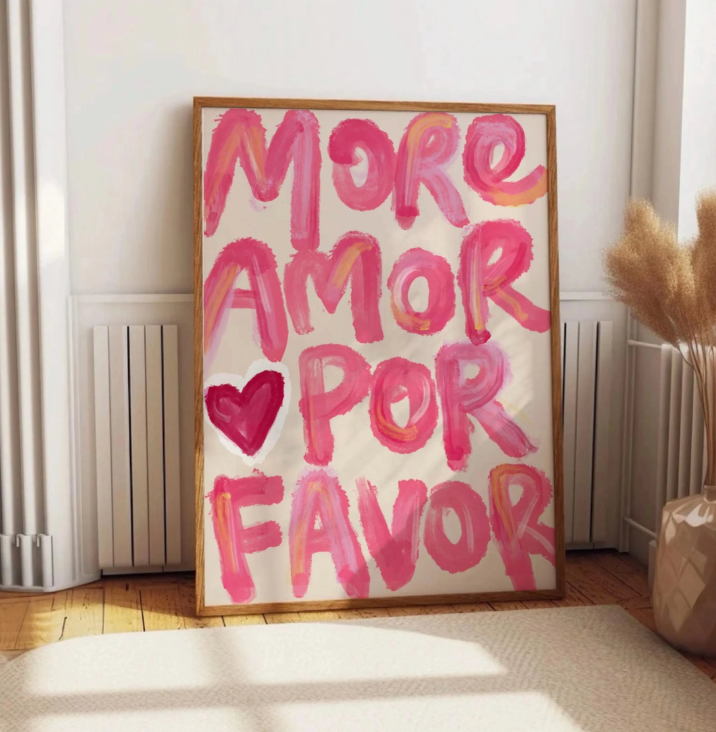 Affiche Amora – Toile Murale Citation "More Amor Por Favor"