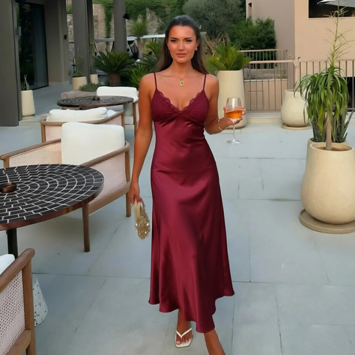 Robe Céleste – Robe Longue Dentelle Dos Nu