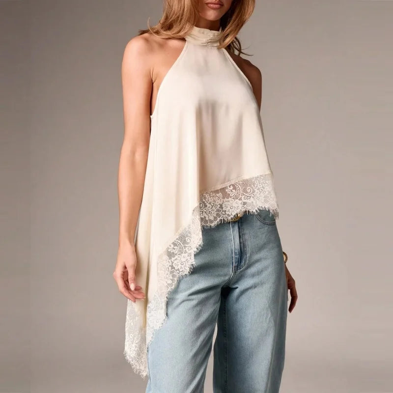 Top Élise – Satin Dentelle