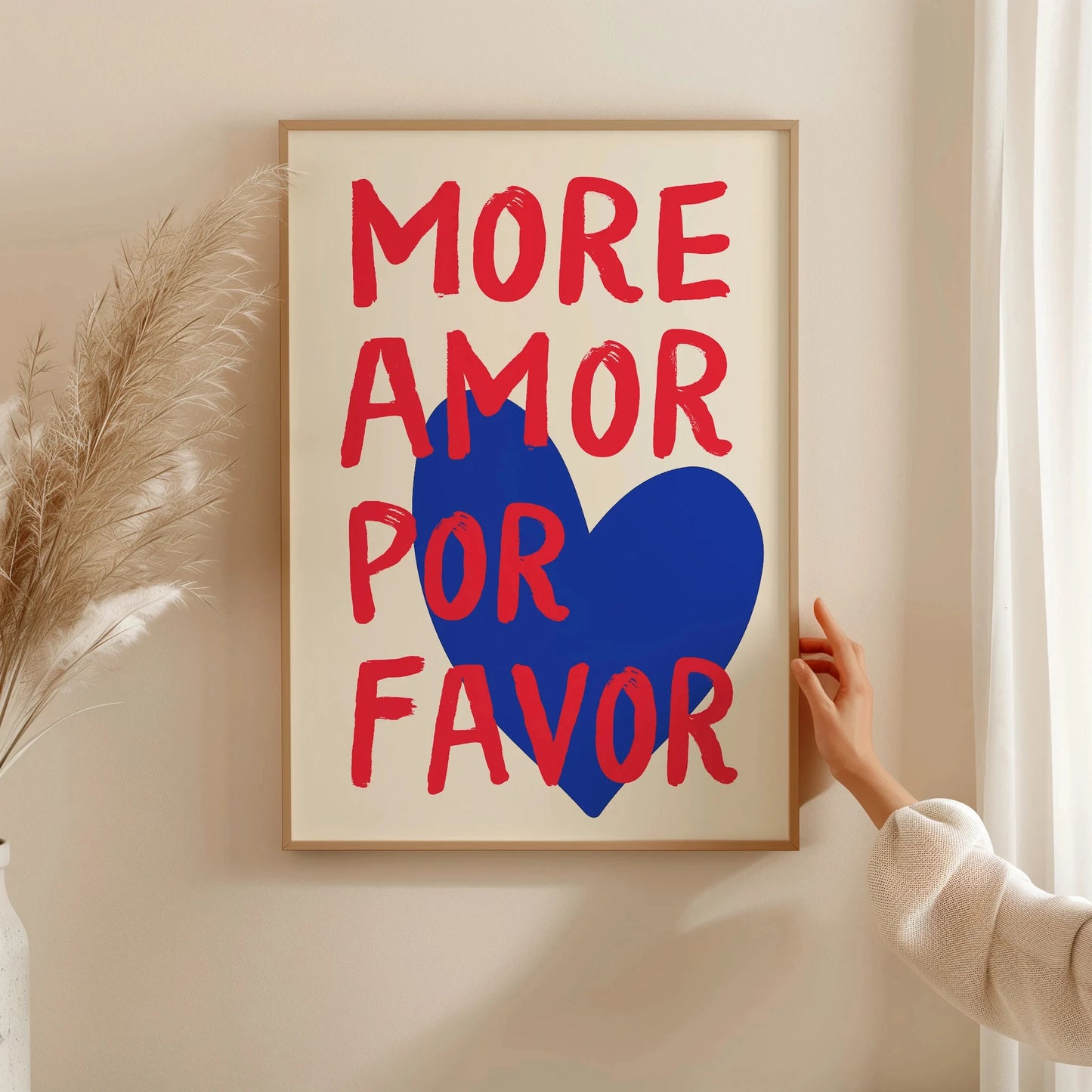 Affiche Amora – Toile Murale Citation "More Amor Por Favor"