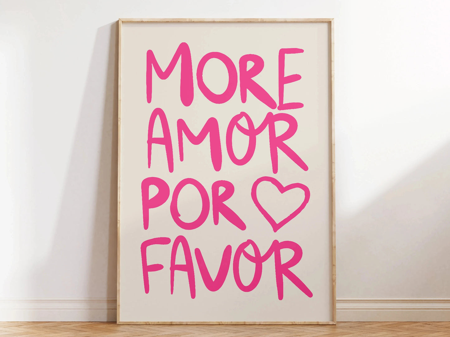 Affiche Amora – Toile Murale Citation "More Amor Por Favor"