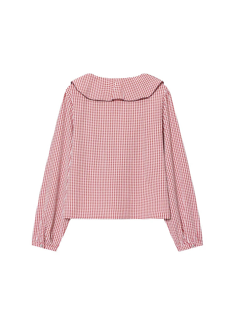 Blouse Élise – Carreaux Romantiques