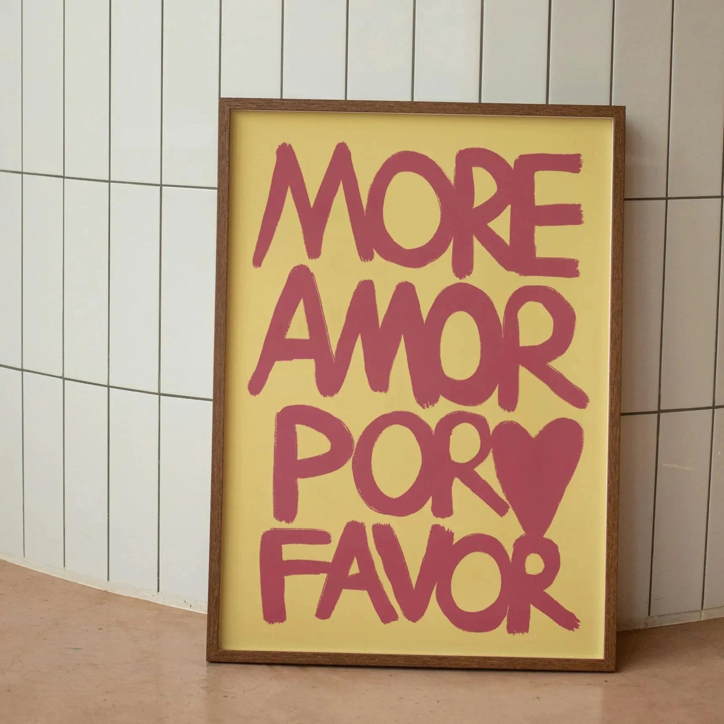 Affiche Amora – Toile Murale Citation "More Amor Por Favor"