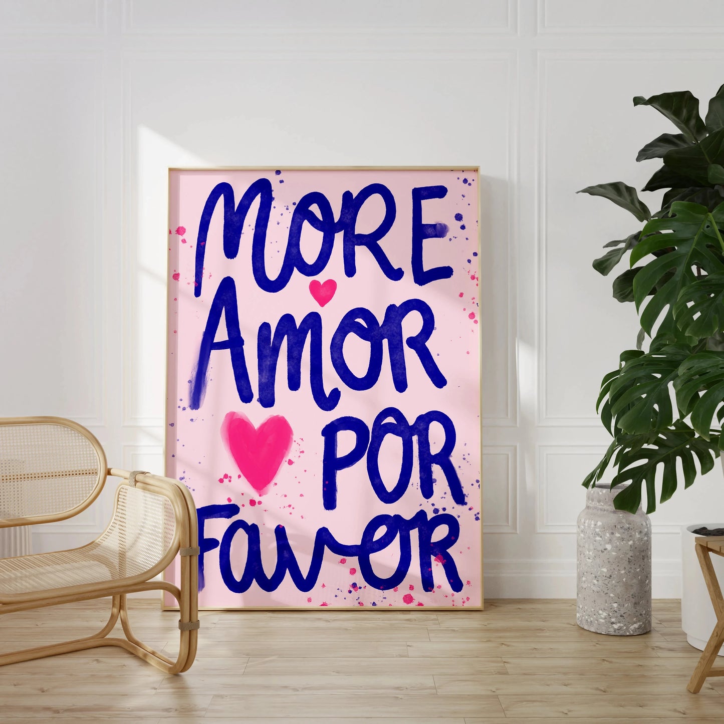 Affiche Amora – Toile Murale Citation "More Amor Por Favor"