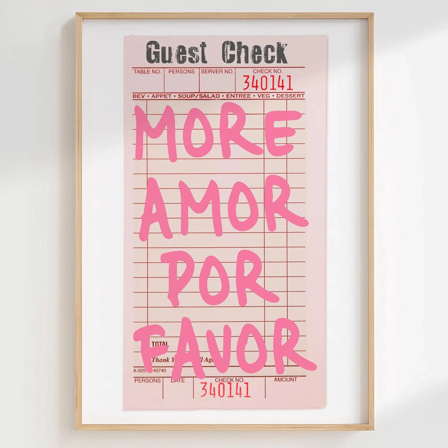Affiche Amora – Toile Murale Citation "More Amor Por Favor"