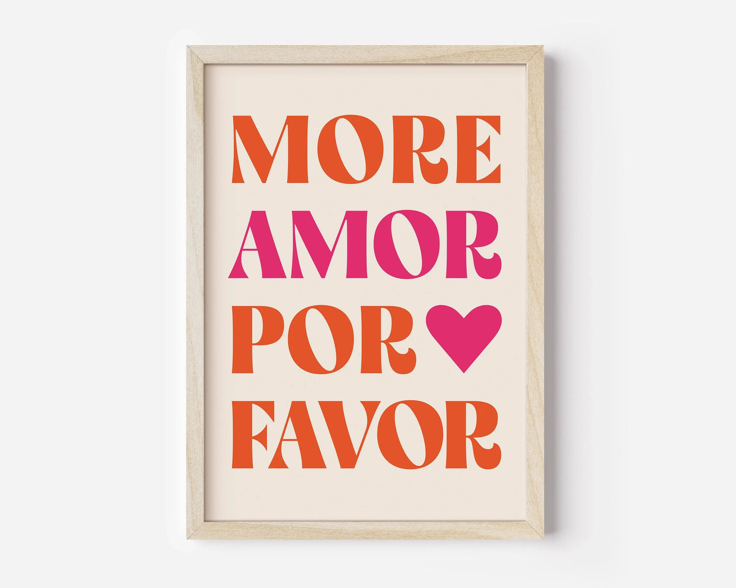 Affiche Amora – Toile Murale Citation "More Amor Por Favor"