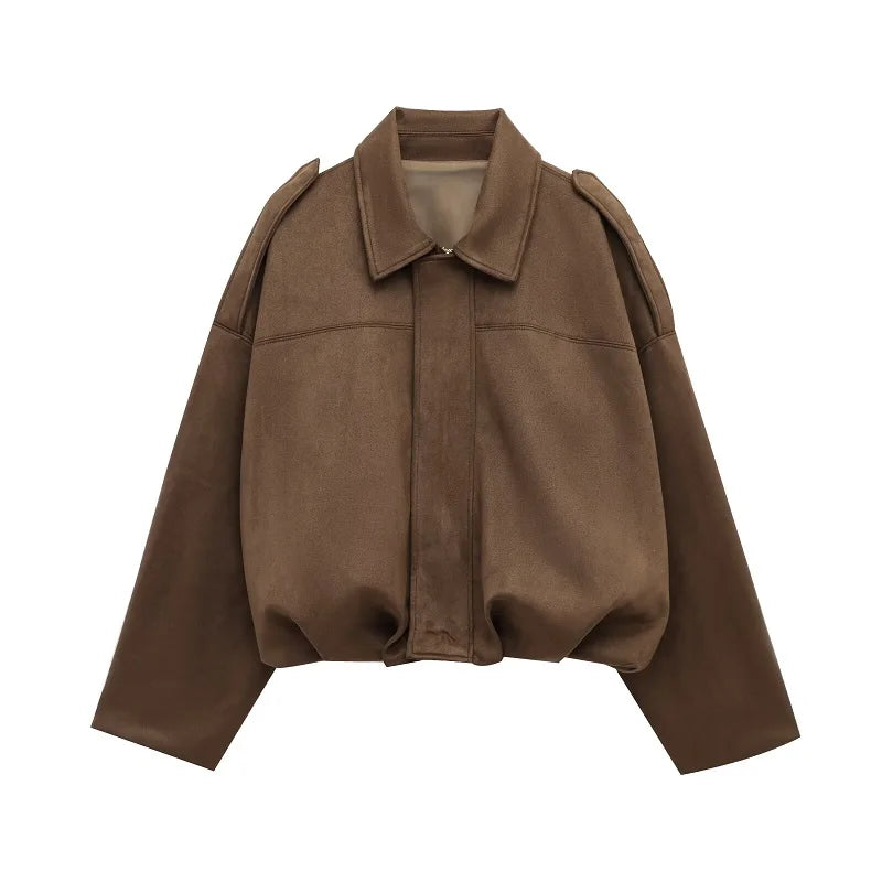 Veste Romy – Suédine Café