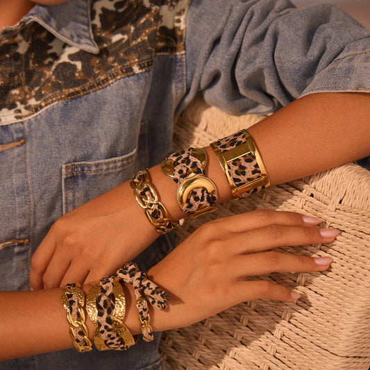 Savana Bracelet – Gold Leopard Cuff