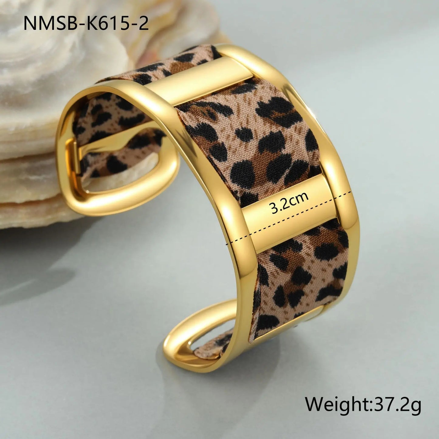 Bracelet Savana – Manchette Léopard Dorée
